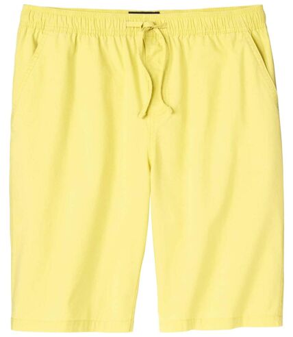 Men's Yellow Canvas Shorts - Elasticated Waist 