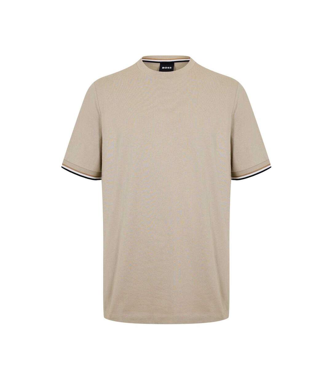 Mens Hbb Thompson 04 Premium Cotton Regular T-shirt Beige Boss-1