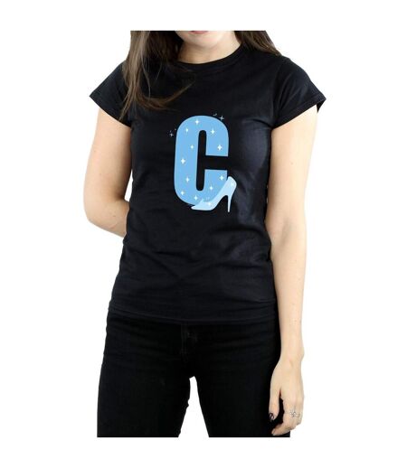 Disney Femme/Les femmes Alphabet C Is For Cinderella - T-shirt en coton (Noir) - UTBI36955