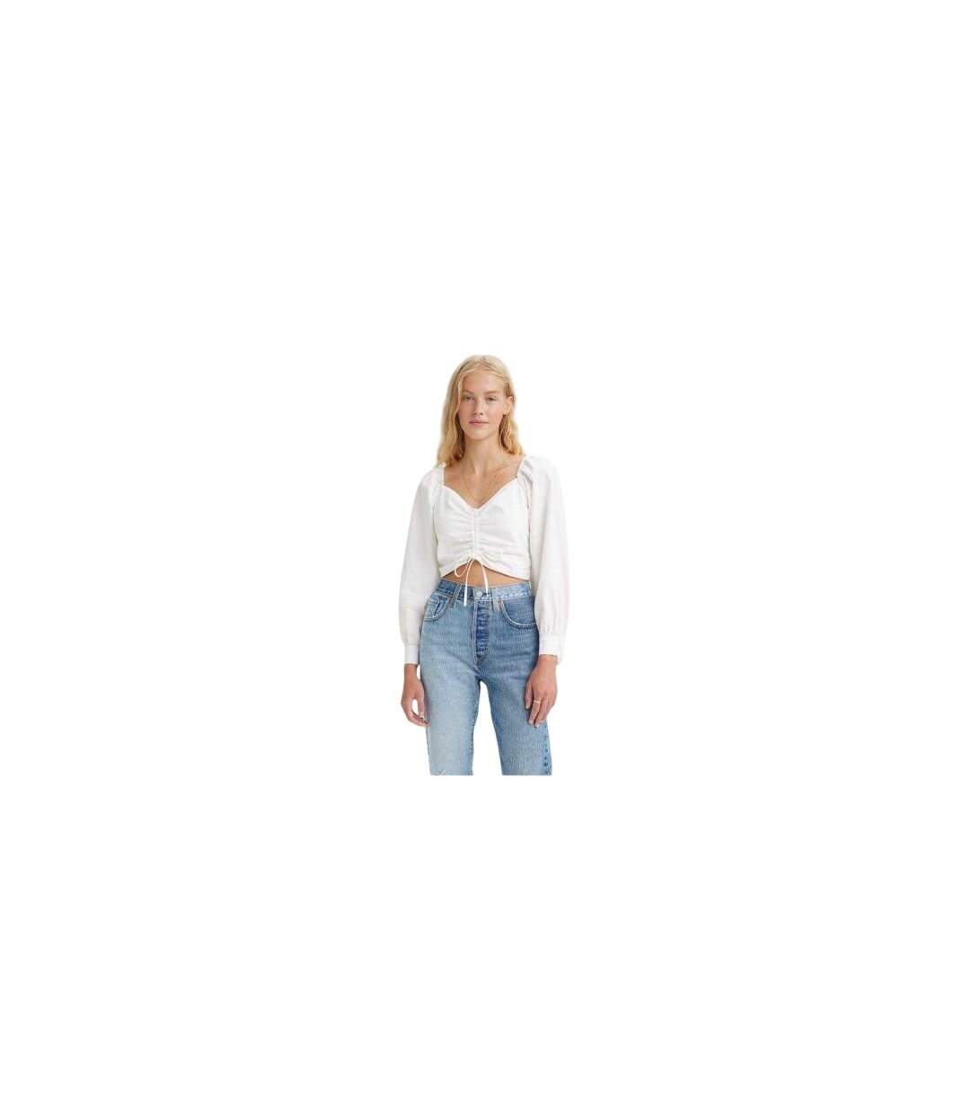 Blouse Motif/style Ruché Devin Femme Blanc Levis-1