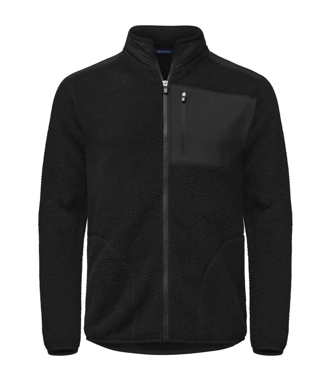 Mens Cascade Sherpa Fleece Jacket Black Cutter & Buck-1