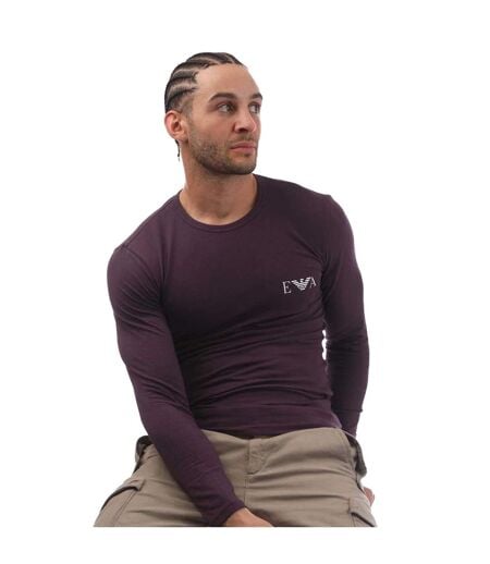 T-shirt Manches Longues Homme Violet Emporio Armani
