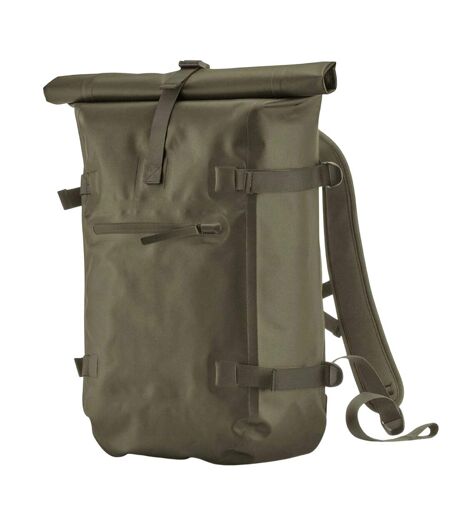 Roll Top Waterproof Backpack One Size Covert Green Quadra