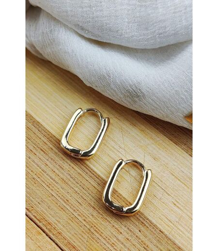 Sterling Silver U Shape Geometric Minimalist Rectangle Hoop Earrings