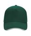 Casquette 100% Coton Adulte Unisexe Vert Bouteille Blanc Beechfield-3