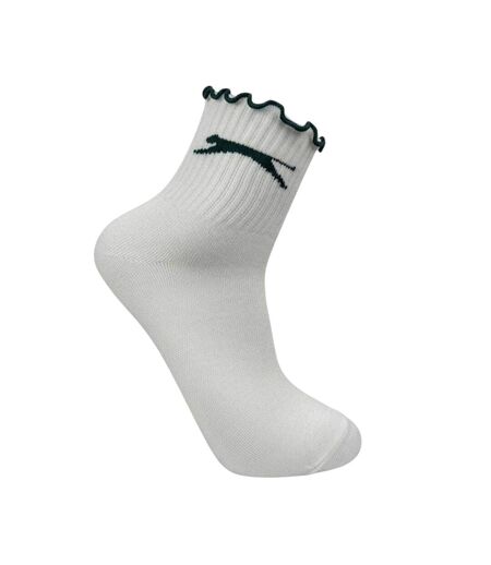 Pack Of 5  Womens/ladies Ruffled Polyester Ankle Socks  Multicoloured Slazenger