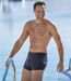 Men's Boxer-Style Swimming Trunks - Navy