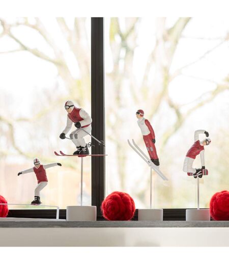 Statuette Snowboarder Obstacle 31cm Rouge & Blanc