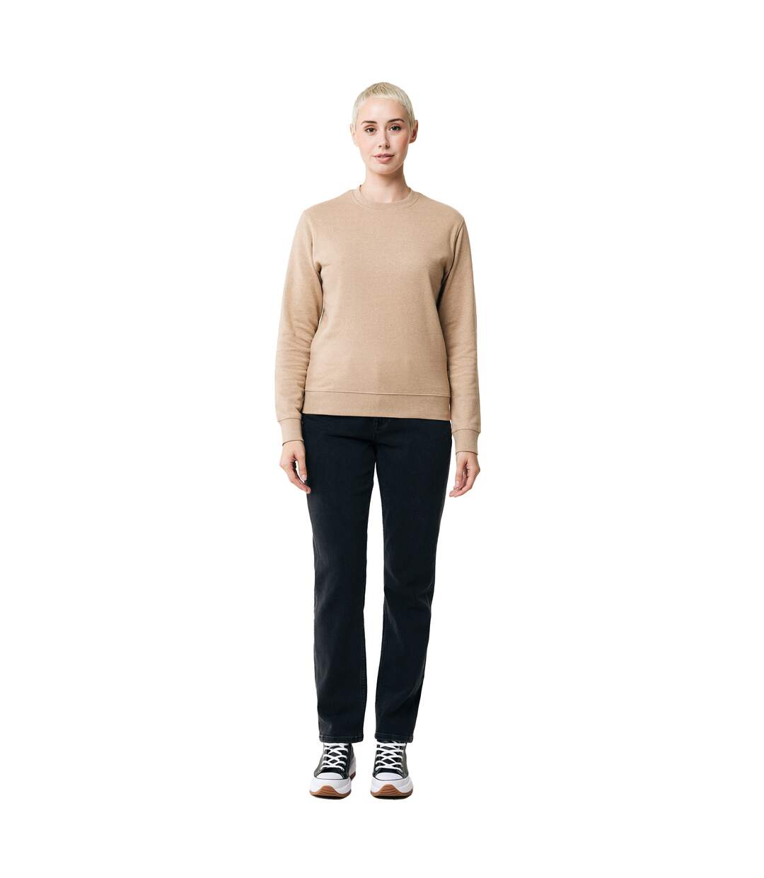Unisex adult denali recycled cotton undyed sweatshirt heather brown Iqoniq-3