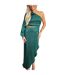Robe Mi-longue 1 Manche Motif/style Découpé Femme Bleu Sarcelle AX Paris-4