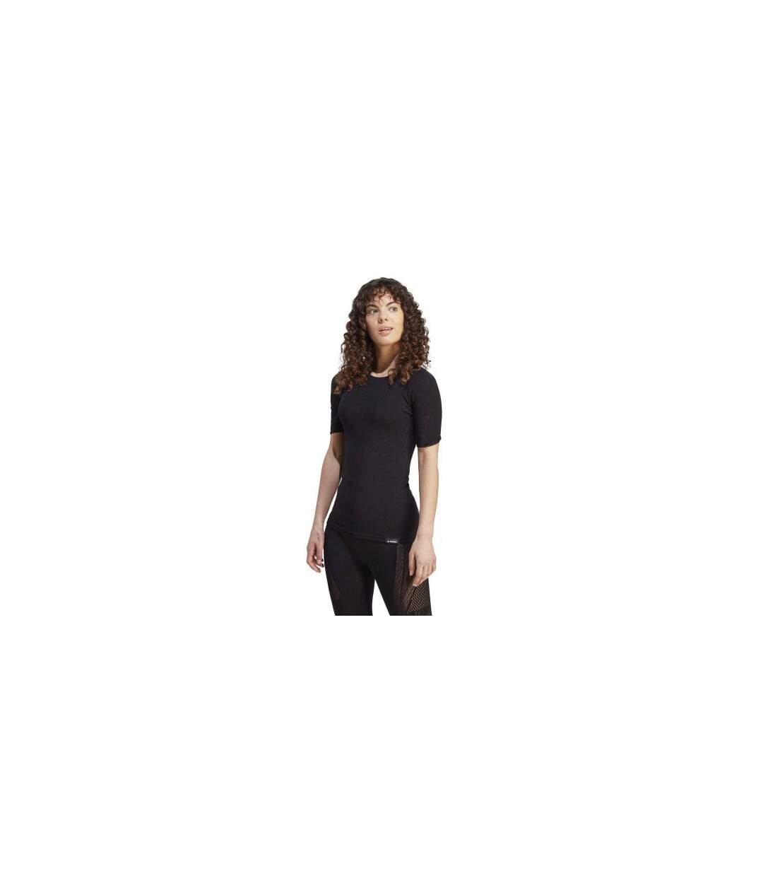 Womens/ladies Terrex Merino Wool Sport T-shirt Black Adidas-1