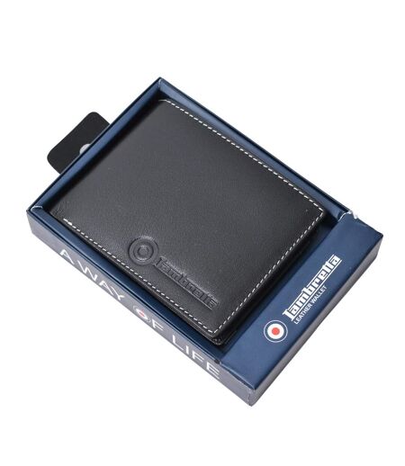 Logo Leather Wallet One Size Black Lambretta