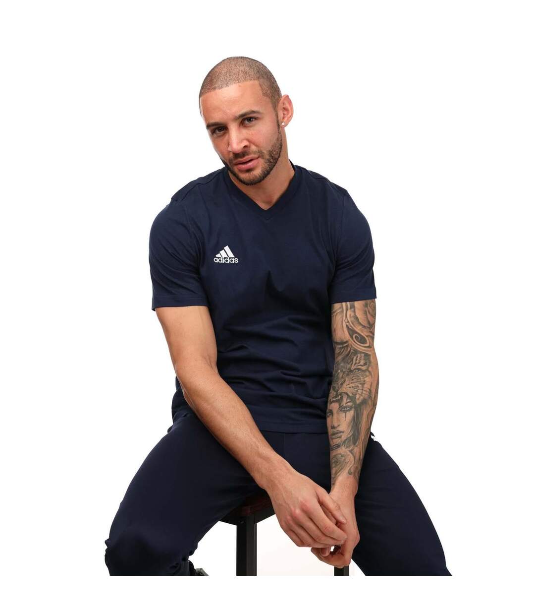 T-shirt entrada homme bleu / blanc Adidas-4