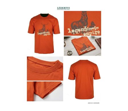 Tee-shirt Chasse Orange Ledertys LY0599O avec Motif Cerf