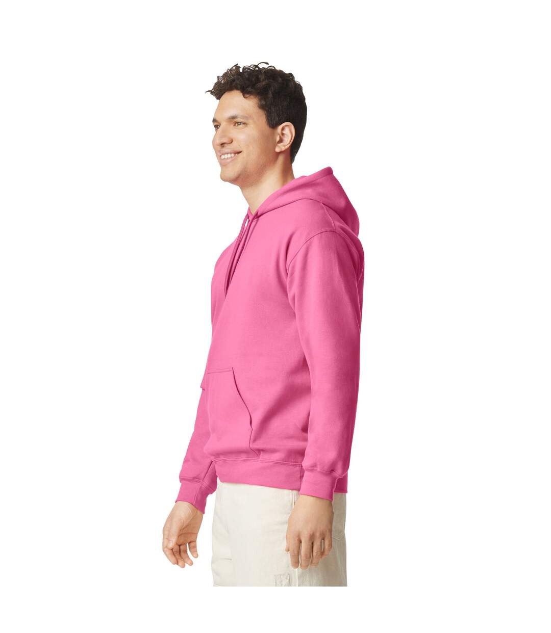 Sweat à capuche homme rose foncé Gildan-3