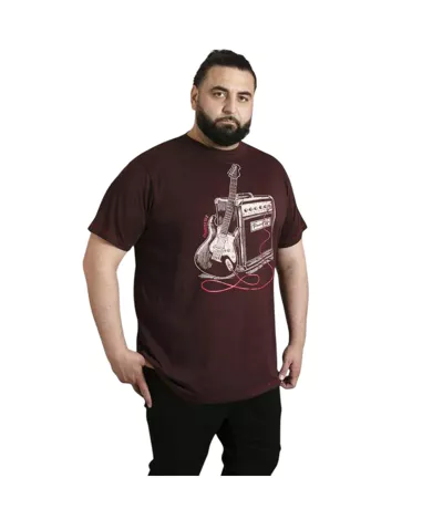 T-shirt Motif Guitare Barnsley Homme Bordeaux Chiné Duke