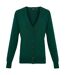Premier Womens/Ladies Cotton Acrylic V Neck Cardigan (Bottle Green) - UTPC6852