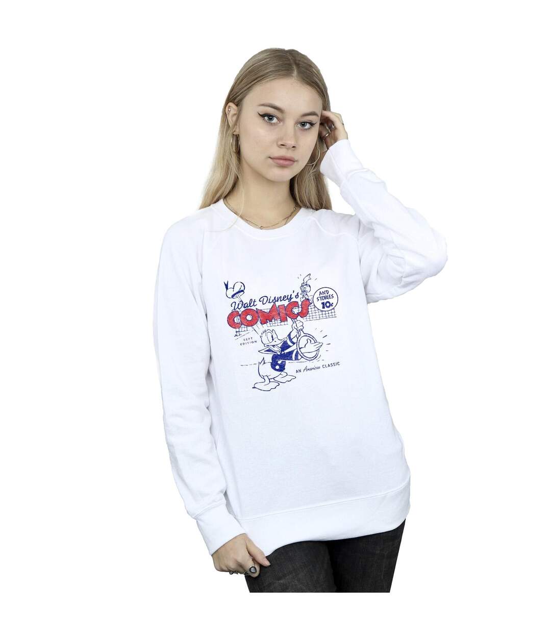 Disney Sweatshirt Donald Duck Comics Femme/Ladies (Blanc) - UTBI28632-2