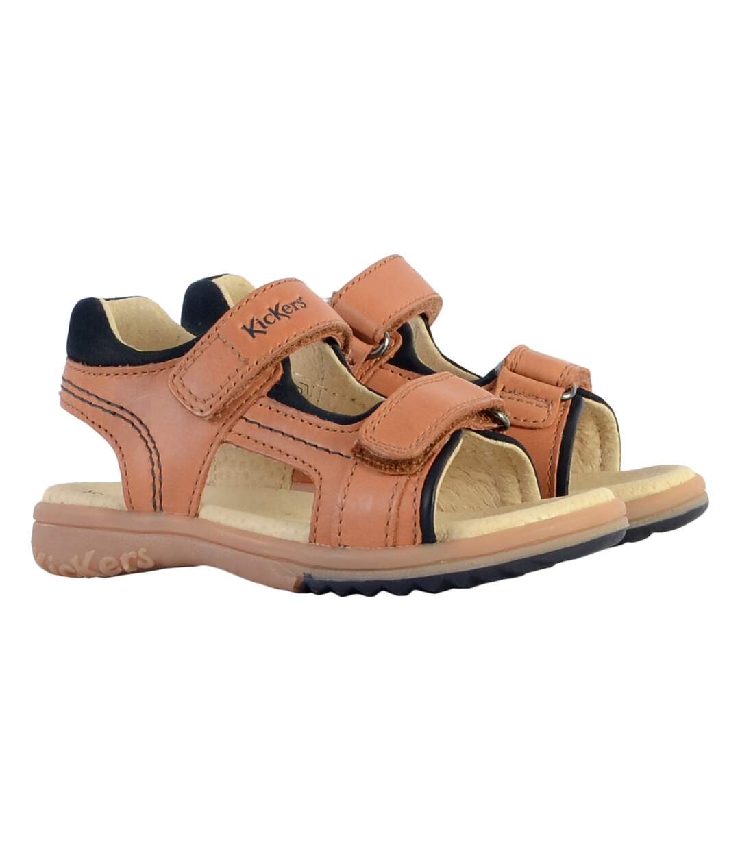 Sandales Cuir Enfant Kickers Platino-3