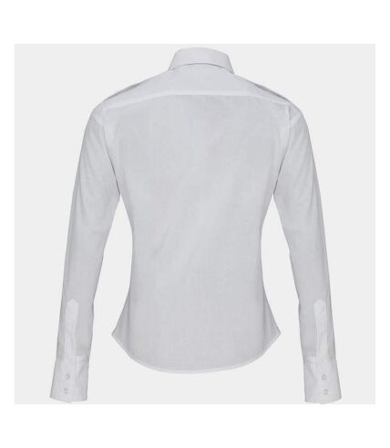 Premier Womens/Ladies Long Sleeve Pilot Shirt (White) - UTRW3964