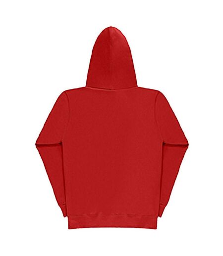 Sweatshirt Uni À Capuche Et Fermeture Zippée Femme Rouge SG