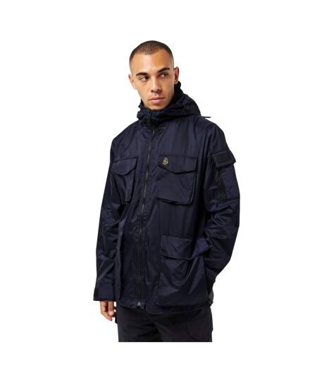 Mens Curation Hooded Soft Shell Jacket Dark Navy Luke 1977