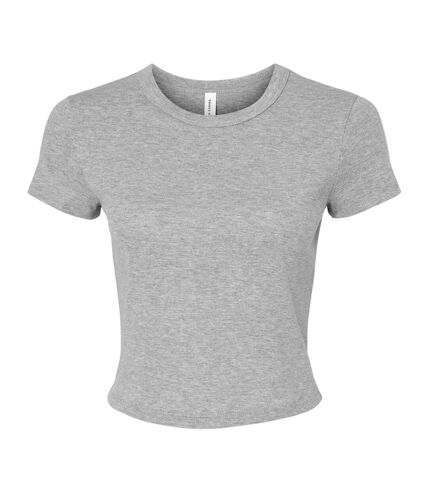 Womens/ladies heather micro-rib crop top athletic grey Bella + Canvas