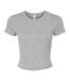 Womens/ladies heather micro-rib crop top athletic grey Bella + Canvas