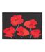 Tapis Déco Imprimé Coquelicots 40x60cm Noir & Rouge-1