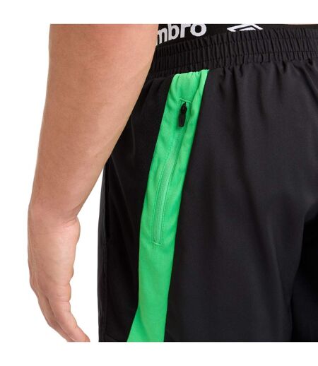 Umbro Mens Pro Woven Training Sweat Shorts (Black/Andean Toucan)