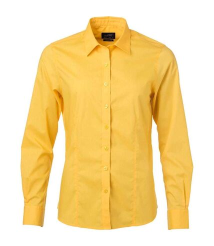chemise popeline manches longues - JN677 - femme - jaune