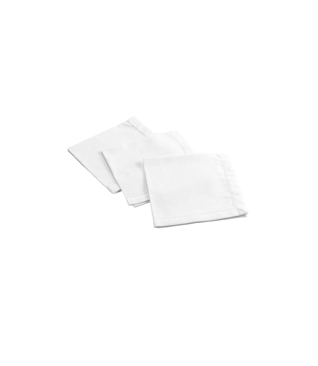 Lot de 3 Serviettes de Table Charline 40x40cm Blanc-1