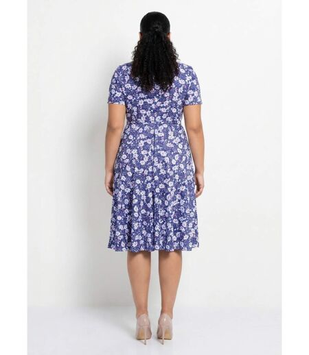 Robe évasée cache-coeur fleurie