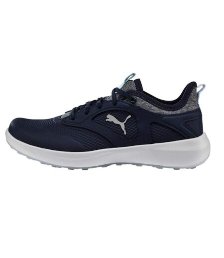 Womens/ladies Ignite Malibu Spikeless Golf Shoes Navy Ice Blue Puma