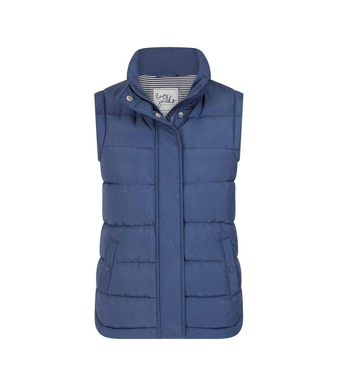 Womens/ladies Padded Gilet Marine Lazy Jacks-2