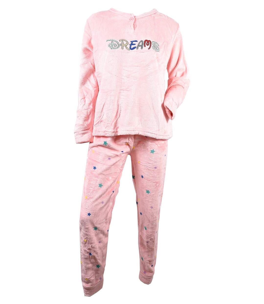 Pyjama Femme Long SWEET SECRET J1595 POLAIRE ROSE-1