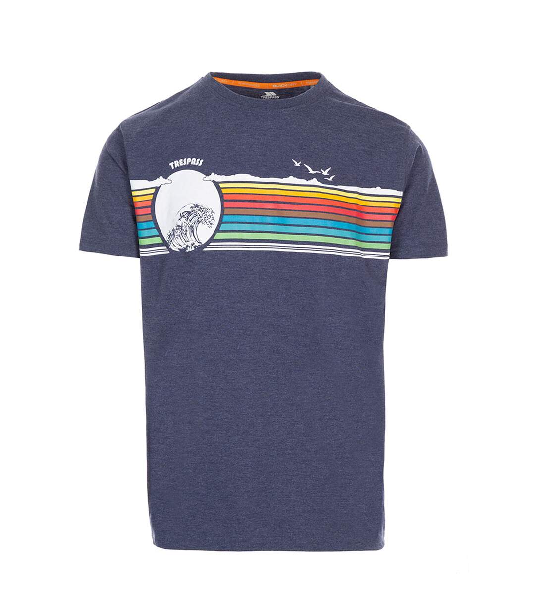 Mens lakehouse t-shirt navy marl Trespass-1