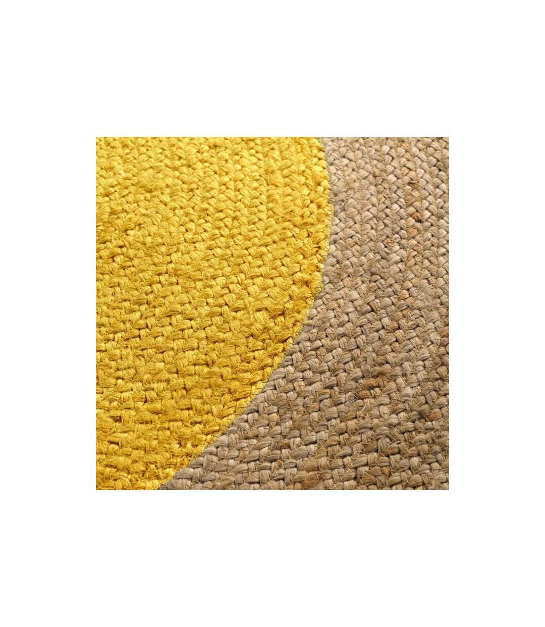 Tapis Rond en Jute Napoli 120cm Jaune-2