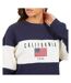 Sweat Motif/style Brodé Calfornia Femme Bleu Marine Crème Brave Soul-4