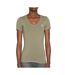 T-shirt kaki femme guess mini triangle - l-1