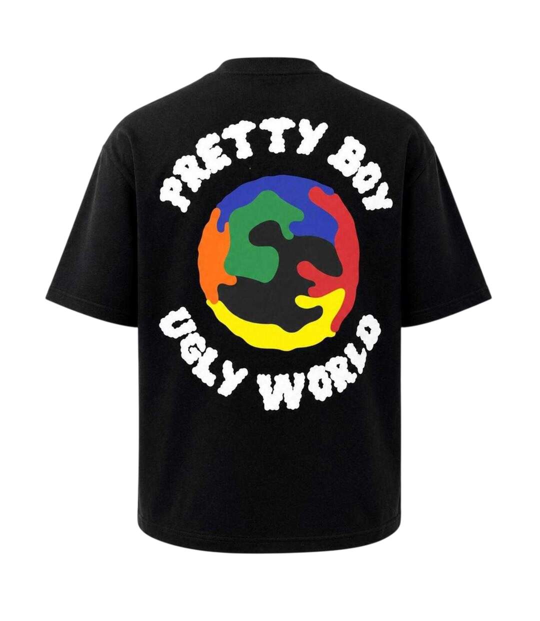 T-shirt Oversize Homme Du Nouveau Monde Noir Pretty Boy Ugly World-2