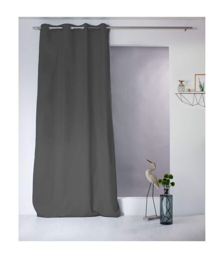 Rideau uni effet bachette - 135 x 240 cm - Gris foncé