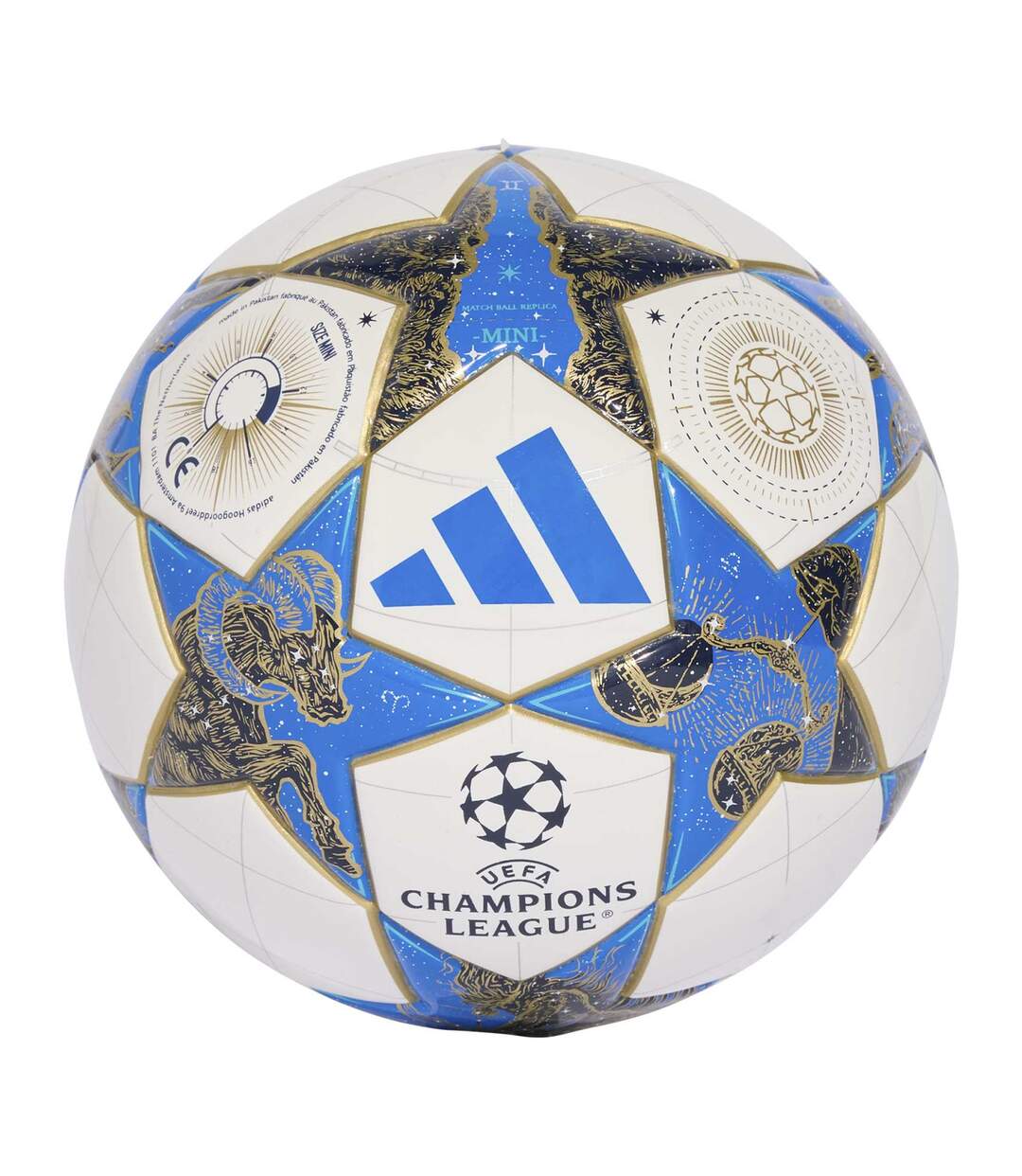 Mini Ballon De Foot Motif/style Imprimé Étoile Ucl Taille 1 Blanc Adidas-1