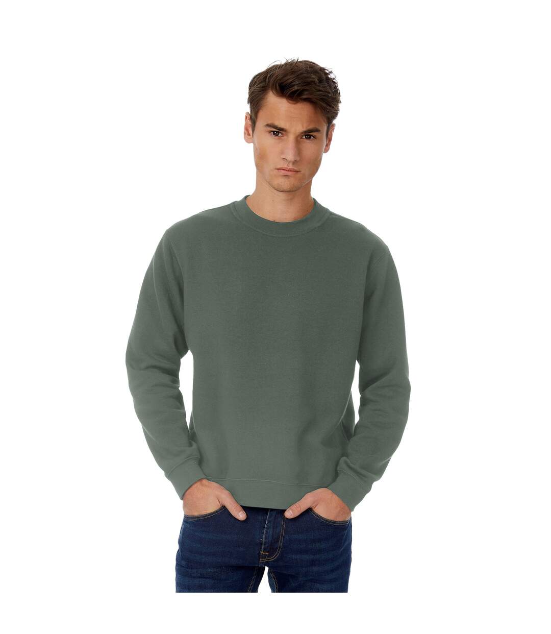 Mens set in sweatshirt mellennial khaki B&C