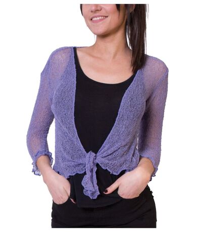 Gilet en maille YASMINA violet Coton Du Monde