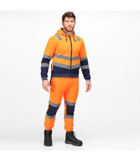 Mens Hi-vis Full Zip Jacket Orange Navy Regatta Professional
