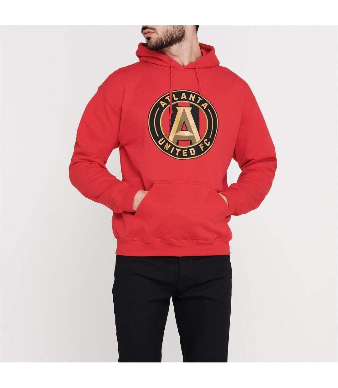 Mens Logo Drawstring Hoodie Red LA Galaxy-1