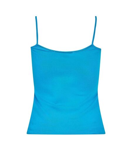 Womens/ladies Ribbed V Neck Vest Top Blue Puma