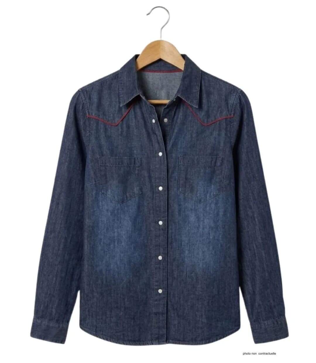 MAYFLOWER DIAMANT1B – Chemisier en jean bleu pour femme : le style western chic et authentique-2