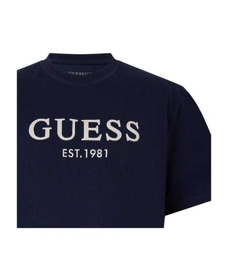 T-shirt Motif/style Brodé Homme Bleu Guess